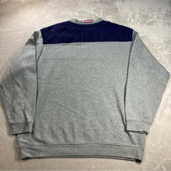 Vineyard Vines Sweater Men's Sz 2XL Gray Pullover Quarter Zip - Picture 5 of 11